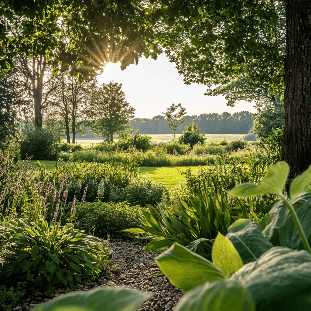 Garden with forest