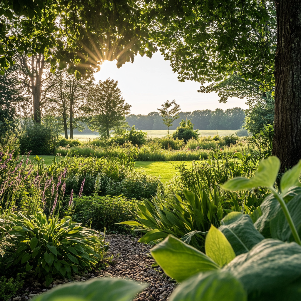 Garden with forest