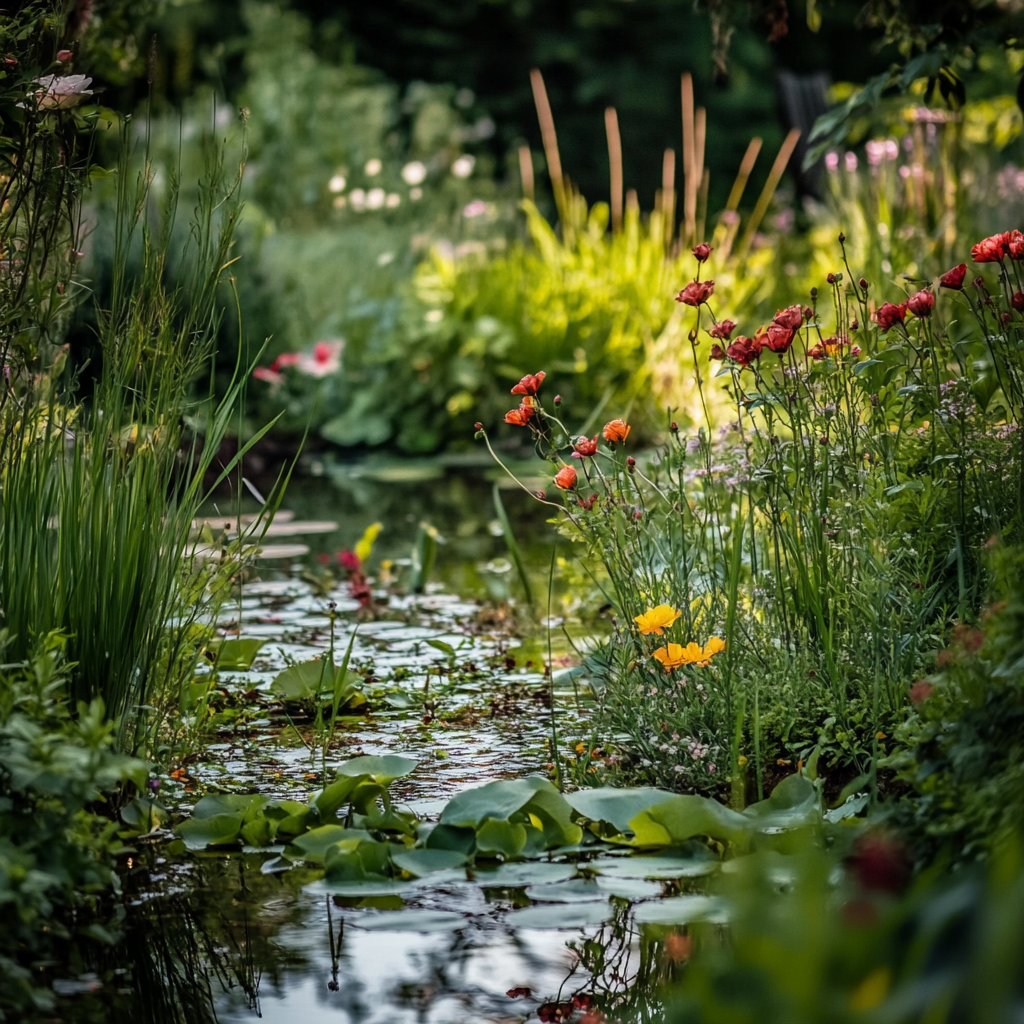 Garden with pond